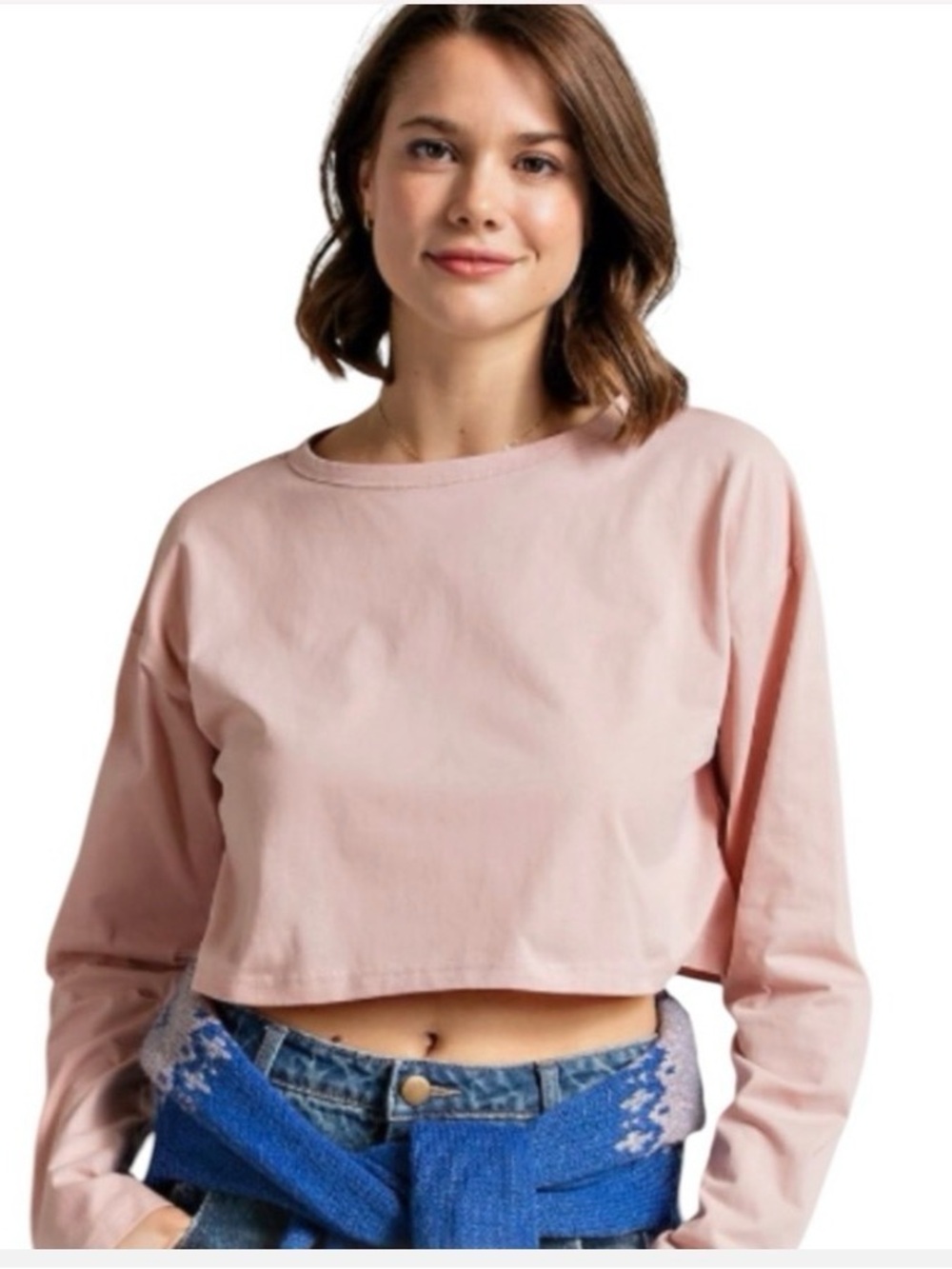 Easel Relaxed Crop Tee in Soft Pink 👙